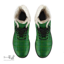 ScotsTee Shop Scottish Wexford County Clan Faux Fur Tartan Leather Boots