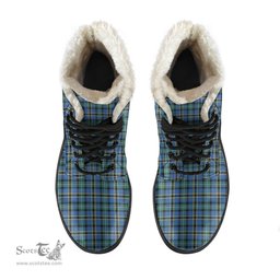 ScotsTee Shop Scottish Weir Ancient Clan Faux Fur Tartan Leather Boots