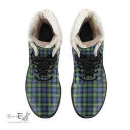 ScotsTee Shop Scottish Watson Ancient Clan Crest Faux Fur Tartan Leather Boots
