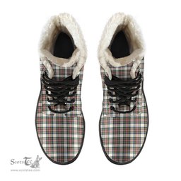 ScotsTee Shop Scottish Stewart Dress Ancient Clan Crest Faux Fur Tartan Leather Boots