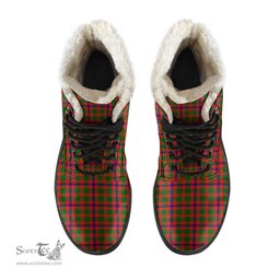 ScotsTee Shop Scottish Skene Modern Clan Crest Faux Fur Tartan Leather Boots