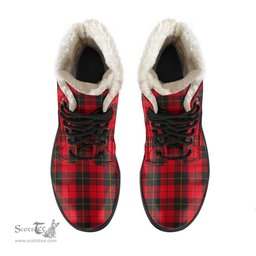 ScotsTee Shop Scottish Wallace Weathered Clan Faux Fur Tartan Leather Boots