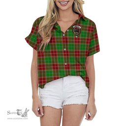 ScotsTee Shop Scottish Baxter Modern Clan Crest Tartan Women Casual Shirt - Classic