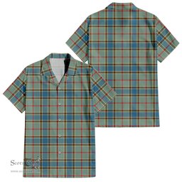 ScotsTee Shop Scottish Balfour Blue Clan Tartan Women Casual Shirt - Classic