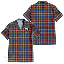 ScotsTee Shop Scottish Bethune Clan Crest Tartan Women Casual Shirt - Classic