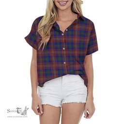 ScotsTee Shop Scottish Chisholm Hunting Modern Clan Tartan Women Casual Shirt - Classic