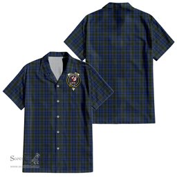 ScotsTee Shop Scottish Cockburn Blue Clan Crest Tartan Women Casual Shirt - Classic