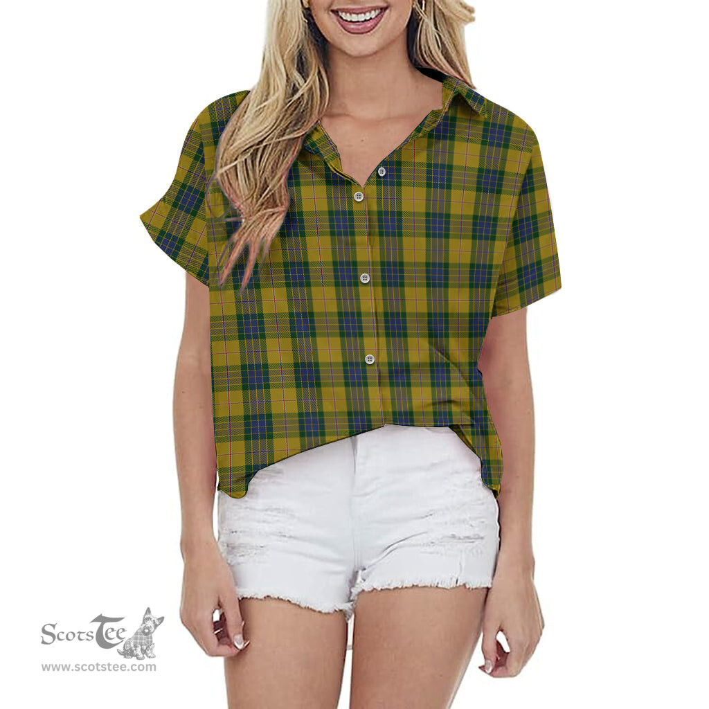 ScotsTee Shop Scottish Fraser Yellow Clan Tartan Women Casual Shirt - Classic