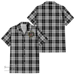 ScotsTee Shop Scottish Erskine Black and White Clan Crest Tartan Women Casual Shirt - Classic
