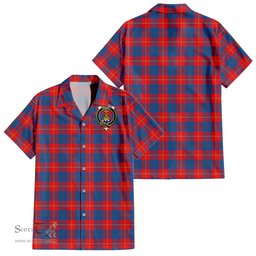 ScotsTee Shop Scottish Galloway Red Clan Crest Tartan Women Casual Shirt - Classic