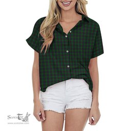 ScotsTee Shop Scottish Elphinstone Clan Tartan Women Casual Shirt - Classic