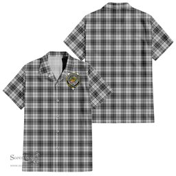 ScotsTee Shop Scottish Douglas Grey Modern Clan Crest Tartan Women Casual Shirt - Classic