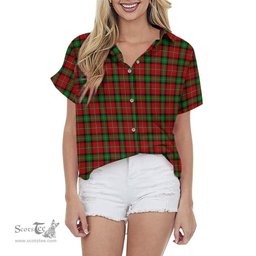 ScotsTee Shop Scottish Fullerton Clan Tartan Women Casual Shirt - Classic