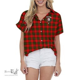 ScotsTee Shop Scottish Dunbar Modern Clan Crest Tartan Women Casual Shirt - Classic