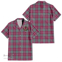 ScotsTee Shop Scottish Crawford Ancient Clan Crest Tartan Women Casual Shirt - Classic
