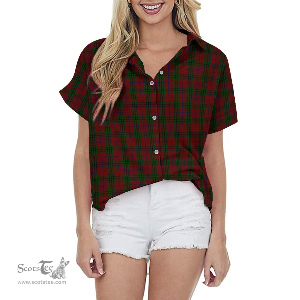 ScotsTee Shop Scottish Denny Hunting Clan Tartan Women Casual Shirt - Classic