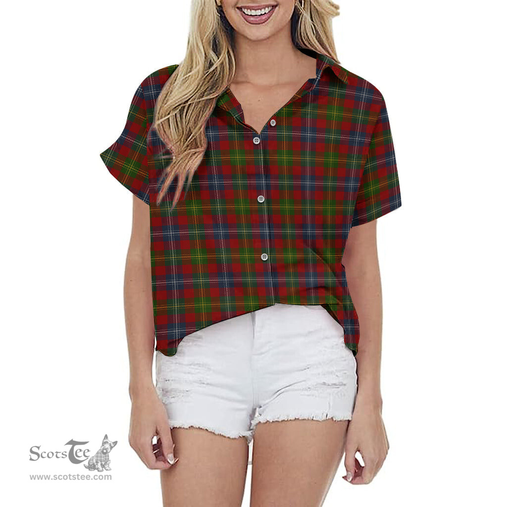 ScotsTee Shop Scottish Forrester or Foster Clan Tartan Women Casual Shirt - Classic