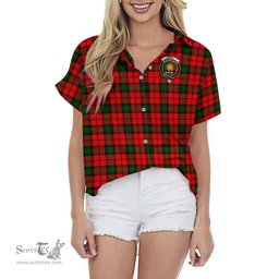 ScotsTee Shop Scottish Kerr Modern Clan Crest Tartan Women Casual Shirt - Classic