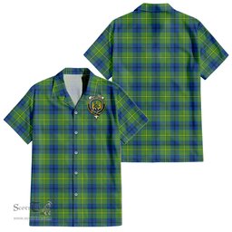 ScotsTee Shop Scottish Johnstone-Johnston Ancient Clan Crest Tartan Women Casual Shirt - Classic