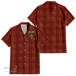 ScotsTee Shop Scottish Hamilton Red Clan Crest Tartan Women Casual Shirt - Classic