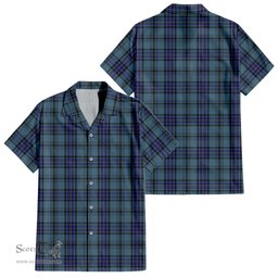 ScotsTee Shop Scottish Hannay Blue Clan Tartan Women Casual Shirt - Classic