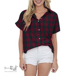 ScotsTee Shop Scottish Lindsay Clan Tartan Women Casual Shirt - Classic