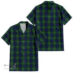 ScotsTee Shop Scottish Hamilton Green Hunting Clan Tartan Women Casual Shirt - Classic