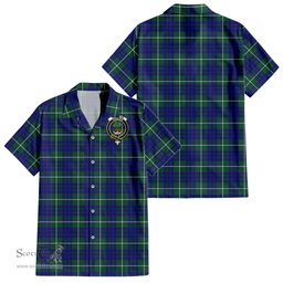 ScotsTee Shop Scottish Hamilton Hunting Modern Clan Crest Tartan Women Casual Shirt - Classic