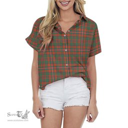 ScotsTee Shop Scottish MacKinnon Ancient Clan Tartan Women Casual Shirt - Classic