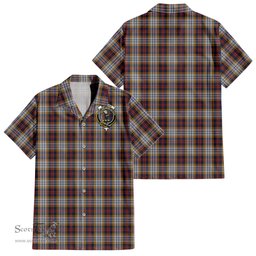 ScotsTee Shop Scottish MacInnes Ancient Hunting Clan Crest Tartan Women Casual Shirt - Classic