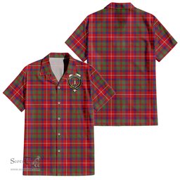 ScotsTee Shop Scottish Shaw Red Modern Clan Crest Tartan Women Casual Shirt - Classic