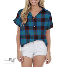 ScotsTee Shop Scottish Wedderburn Clan Tartan Women Casual Shirt - Classic