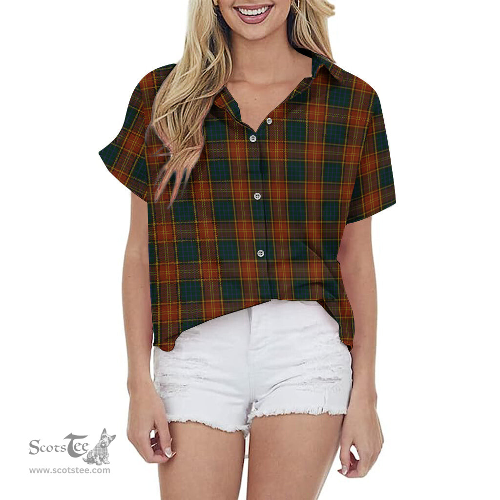 ScotsTee Shop Scottish Roscommon County Ireland Clan Tartan Women Casual Shirt - Classic