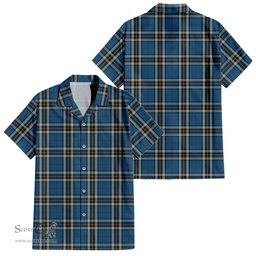 ScotsTee Shop Scottish Thomson Dress Blue Clan Tartan Women Casual Shirt - Classic