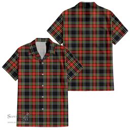ScotsTee Shop Scottish Stewart Black Clan Tartan Women Casual Shirt - Classic