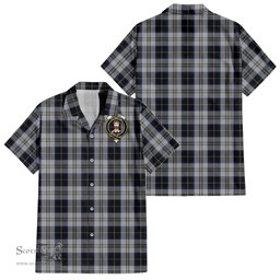 ScotsTee Shop Scottish Menzies Black Dress Clan Crest Tartan Women Casual Shirt - Classic