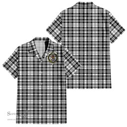 ScotsTee Shop Scottish Scott Black White Clan Crest Tartan Women Casual Shirt - Classic