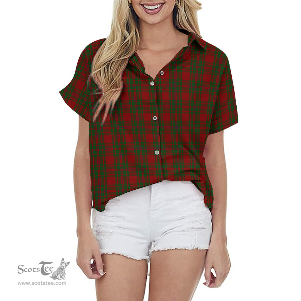 ScotsTee Shop Scottish MacIntosh Red Clan Tartan Women Casual Shirt - Classic