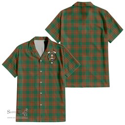 ScotsTee Shop Scottish Menzies Green Ancient Clan Crest Tartan Women Casual Shirt - Classic