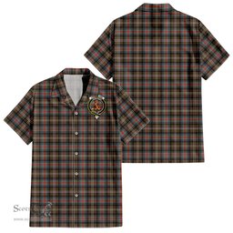 ScotsTee Shop Scottish Sutherland Weathered Clan Crest Tartan Women Casual Shirt - Classic
