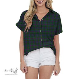 ScotsTee Shop Scottish Wood Clan Tartan Women Casual Shirt - Classic