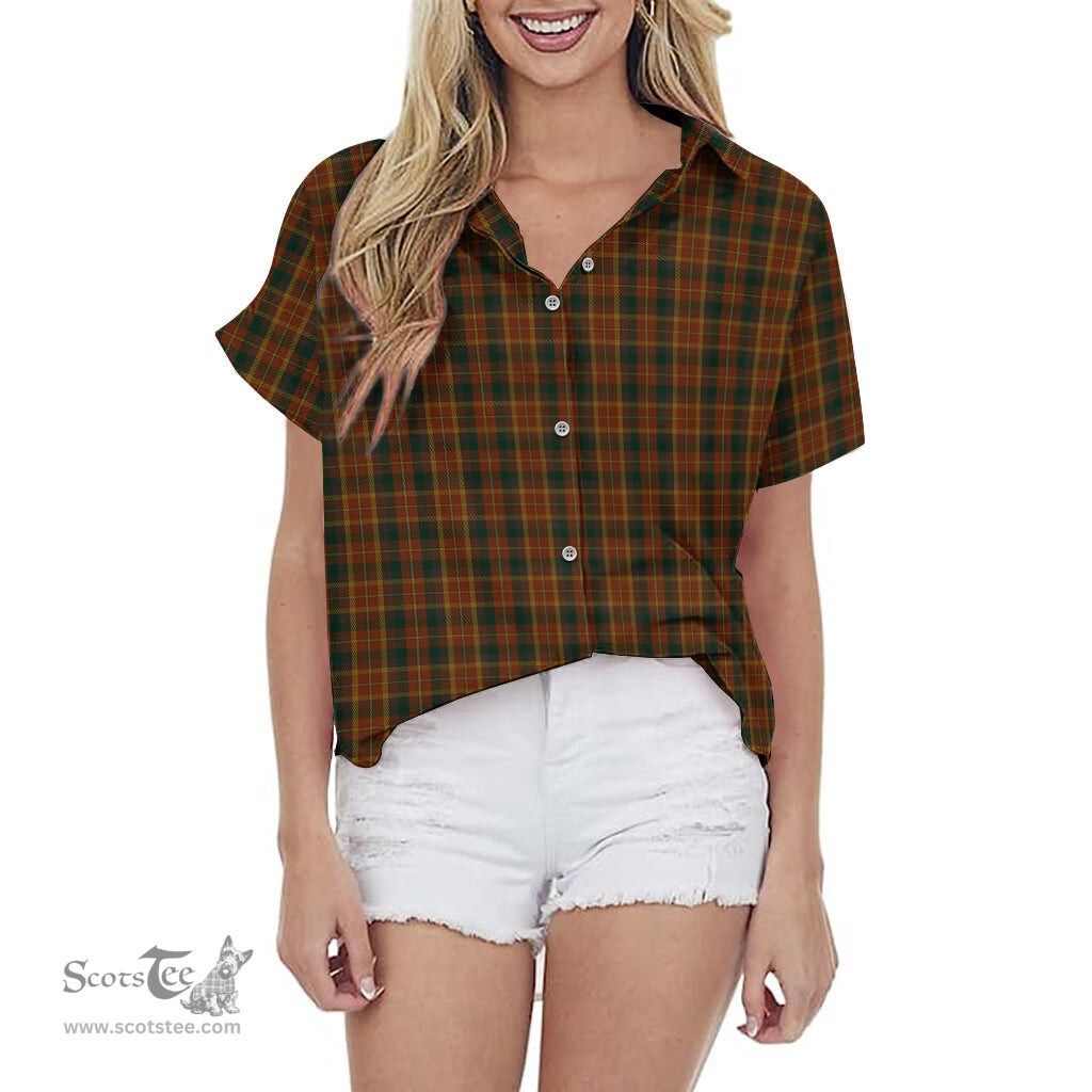 ScotsTee Shop Scottish Monaghan County Ireland Clan Tartan Women Casual Shirt - Classic