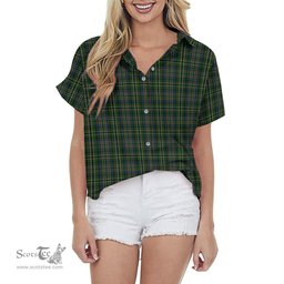 ScotsTee Shop Scottish Scott Green Clan Tartan Women Casual Shirt - Classic