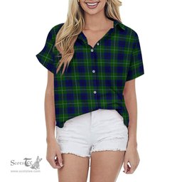 ScotsTee Shop Scottish Oliphant Modern Clan Tartan Women Casual Shirt - Classic