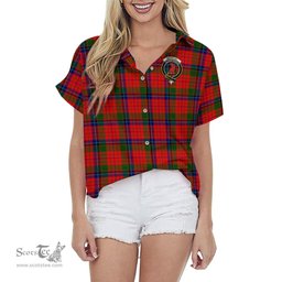 ScotsTee Shop Scottish MacNicol of Scorrybreac Clan Crest Tartan Women Casual Shirt - Classic