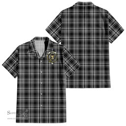 ScotsTee Shop Scottish Stewart Black and White Clan Crest Tartan Women Casual Shirt - Classic