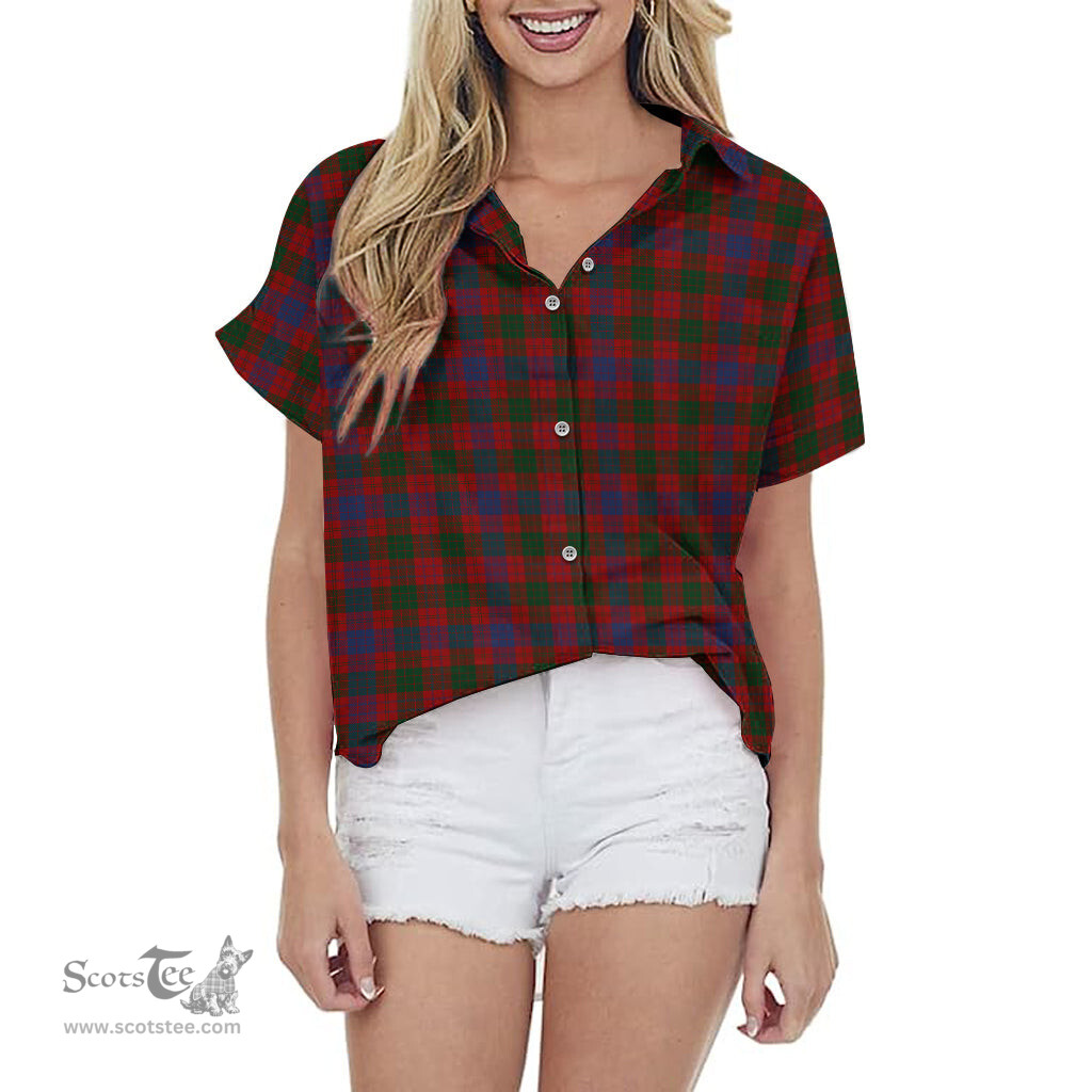 ScotsTee Shop Scottish Ross Clan Tartan Women Casual Shirt - Classic