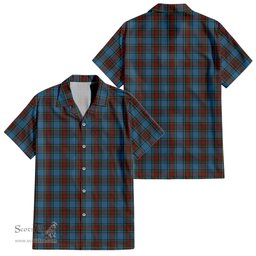 ScotsTee Shop Scottish Stewart Royal Blue Clan Tartan Women Casual Shirt - Classic