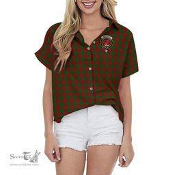 ScotsTee Shop Scottish Moncrieff Clan Crest Tartan Women Casual Shirt - Classic