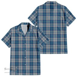 ScotsTee Shop Scottish Menzies Dress Blue and White Clan Tartan Women Casual Shirt - Classic